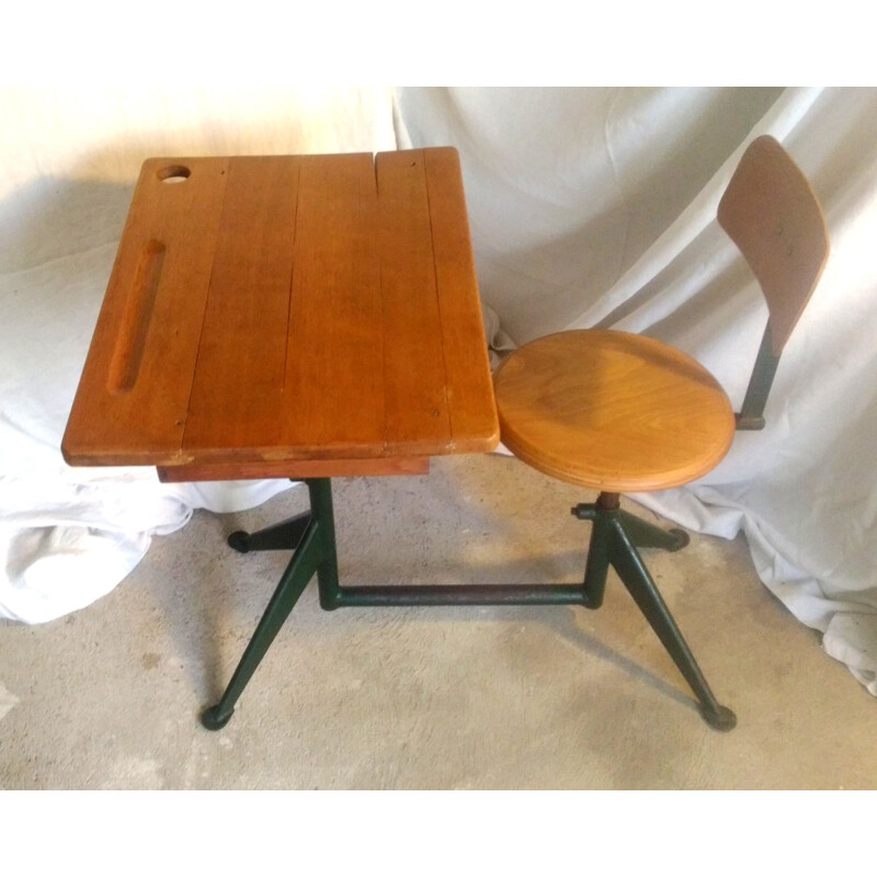 Vintage school table by Jean Prouvé