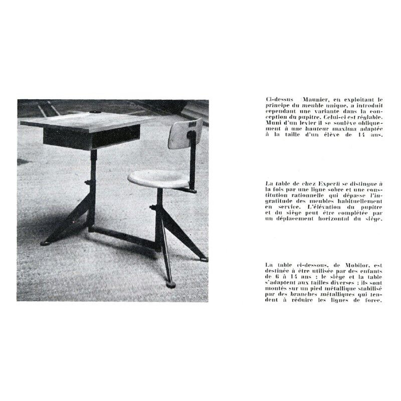 Table d'écolier vintage par Jean Prouvé