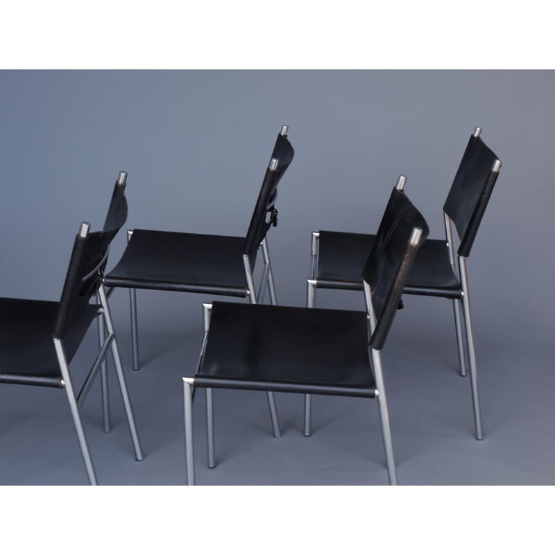 Set of 5 vintage dining chairs by Martin Visser for 't Spectrum