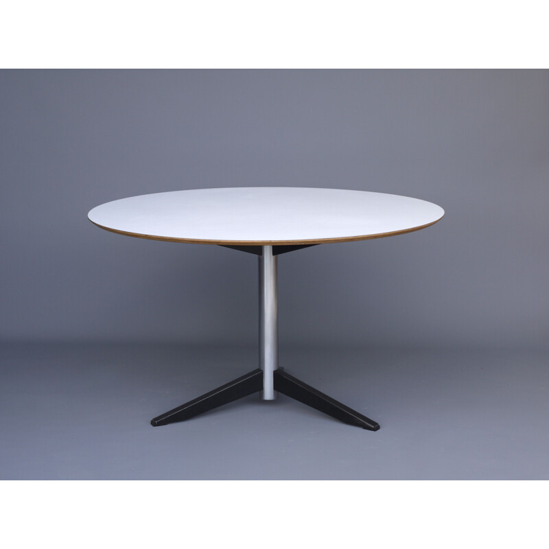 Vintage-Tisch aus weißem Resopal und Stahl von Martin Visser für 't Spectrum, Niederlande 1970