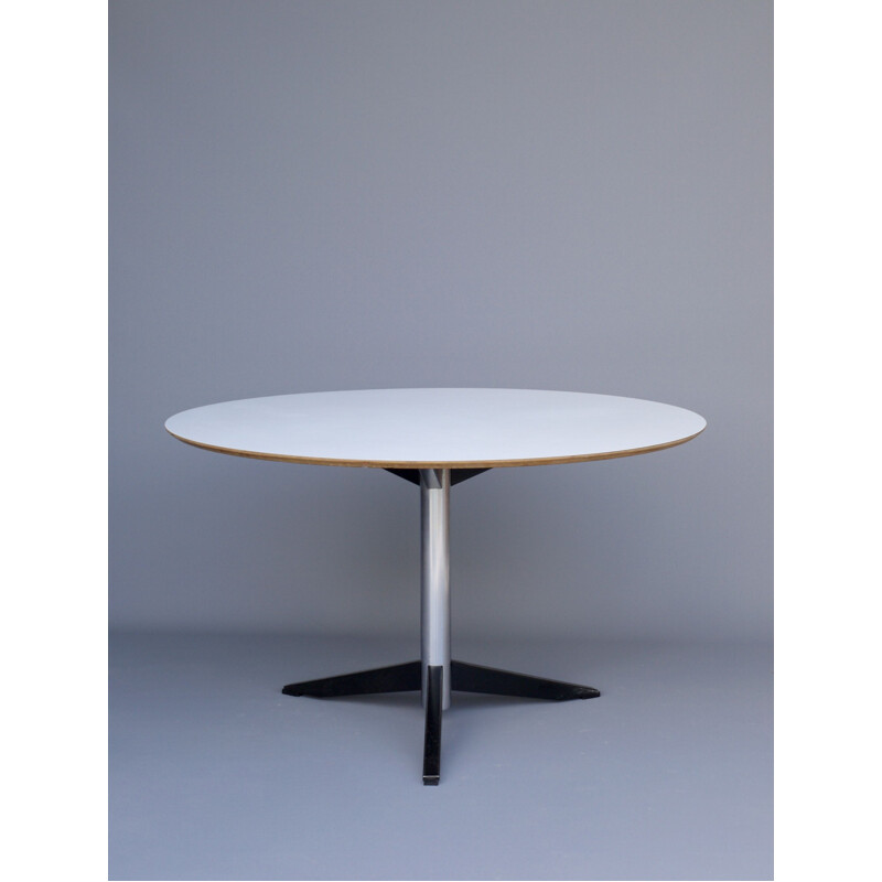 Vintage-Tisch aus weißem Resopal und Stahl von Martin Visser für 't Spectrum, Niederlande 1970