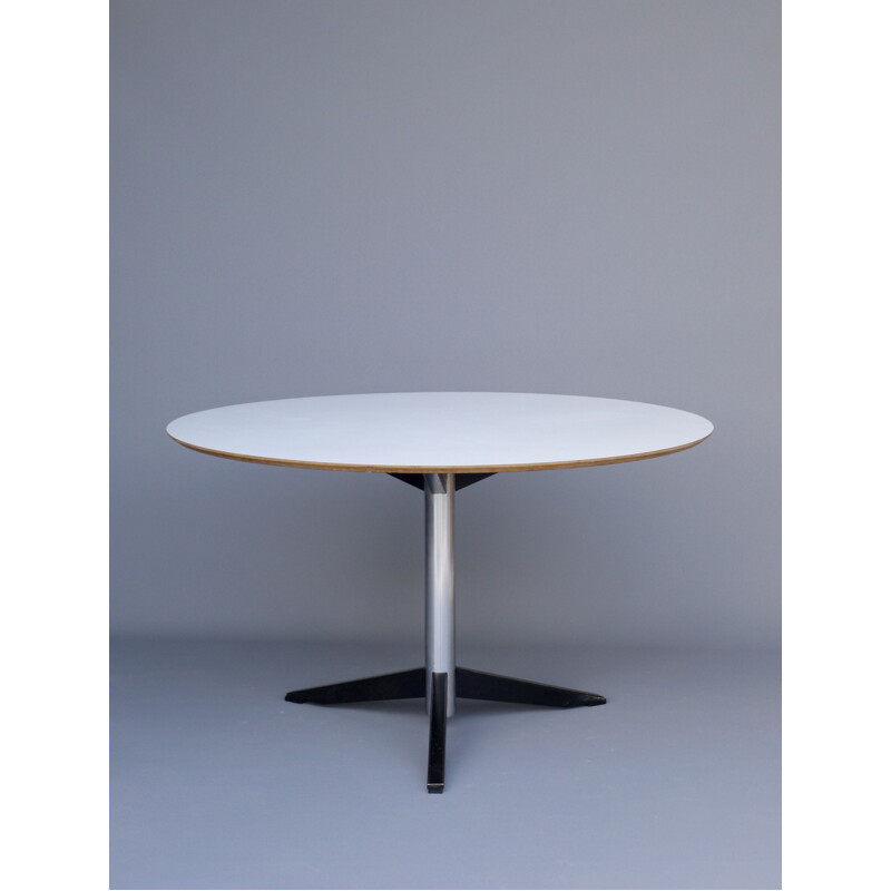 Vintage white formica and steel table by Martin Visser for 't Spectrum, Netherlands 1970