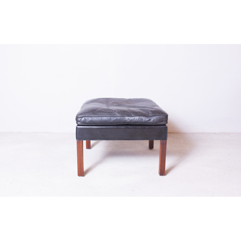 Ottoman in leather and rosewood, Børge MOGENSEN - 1965