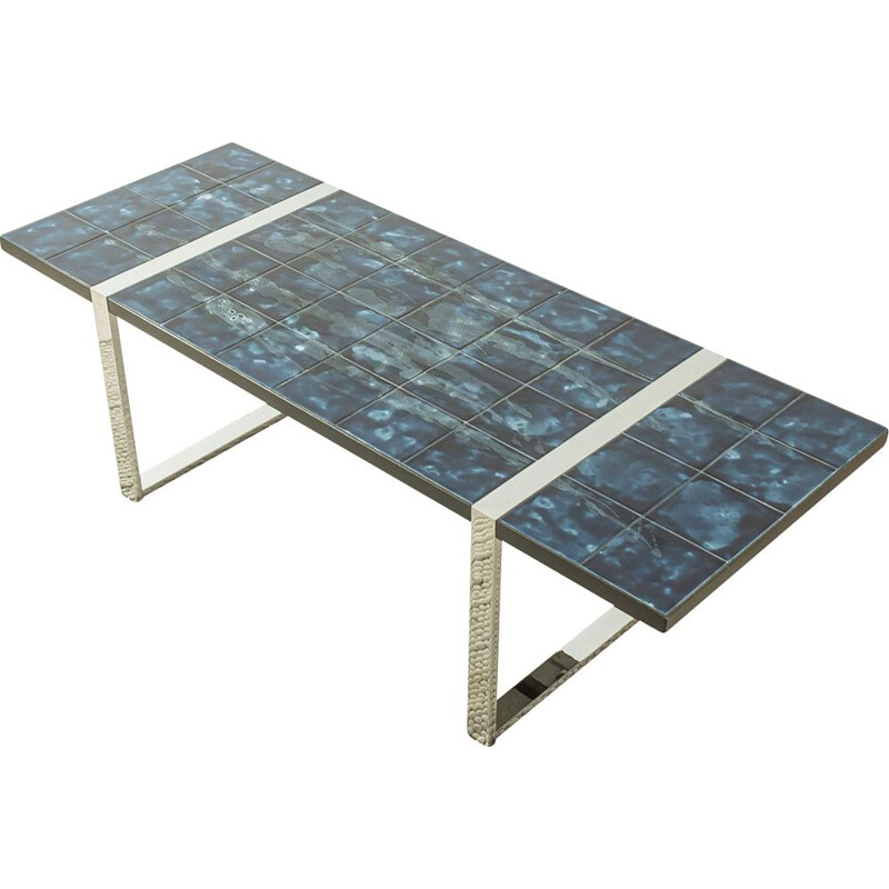 Vintage metal and ceramic coffee table by Juliette Belarti for Belarti, 1960