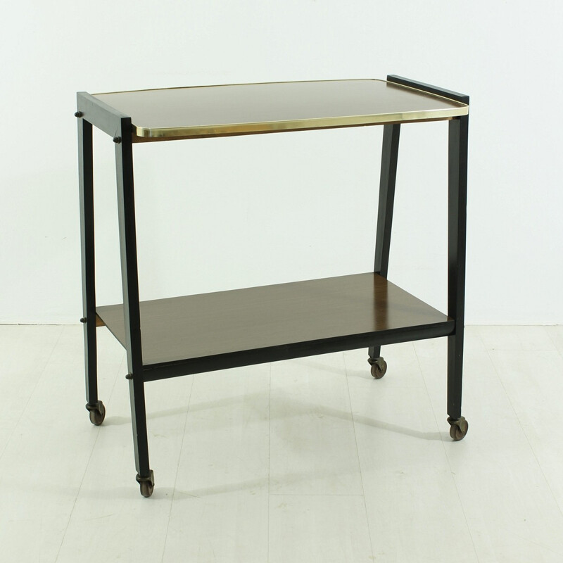 Vintage brass rolling table, 1950