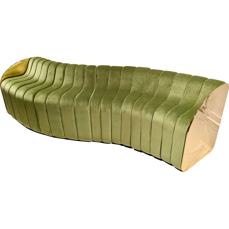 Canapé d'appoint vintage en velours vert