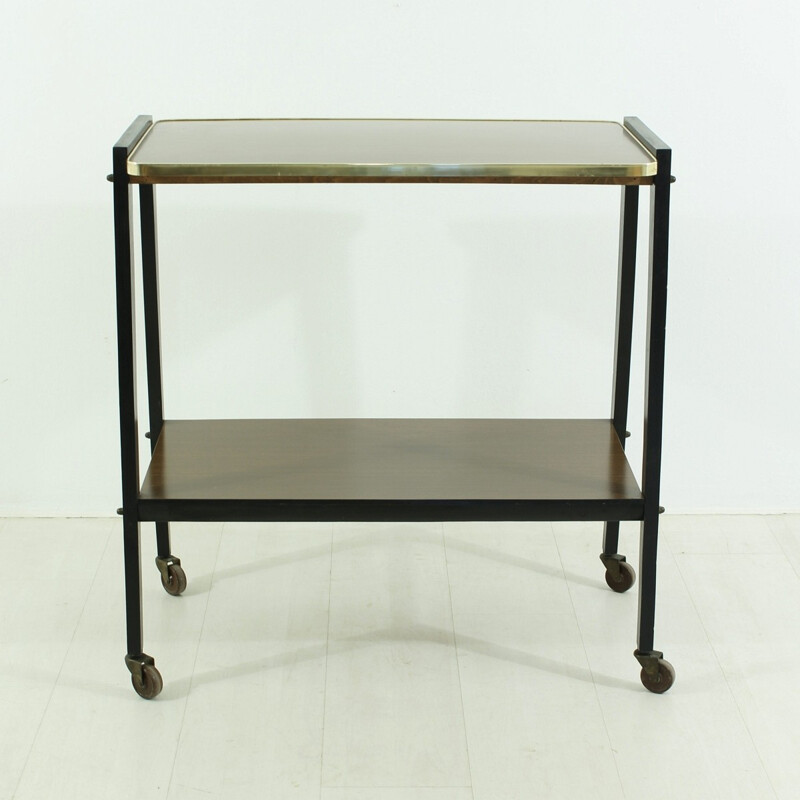 Vintage brass rolling table, 1950