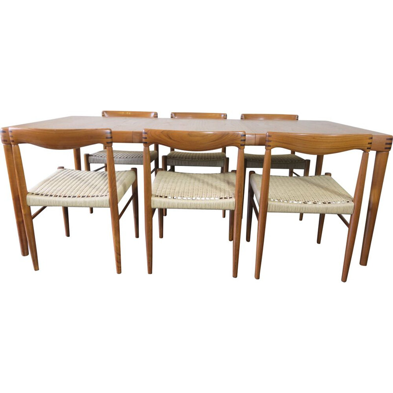 Mid century teak dining set by H.W. Klein for Bramin