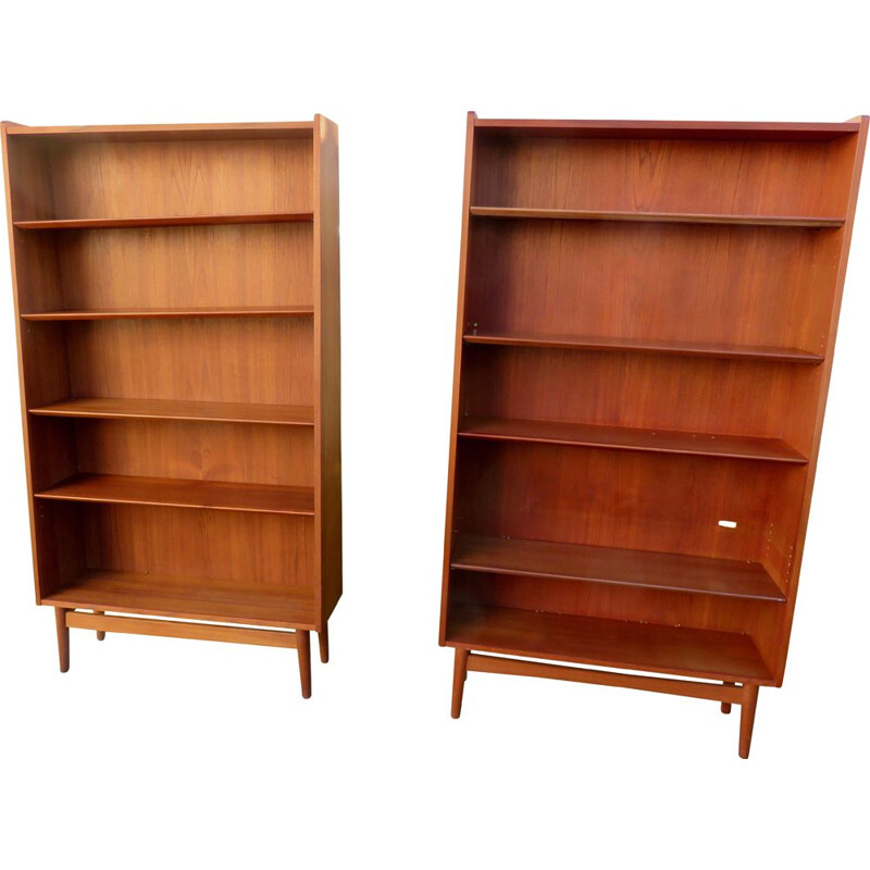 Pair of vintage teak bookcases by Johannes Sorth, Denmark 1960