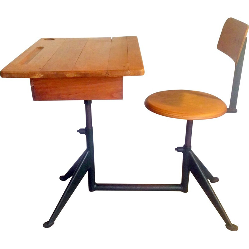 Table d'écolier vintage par Jean Prouvé