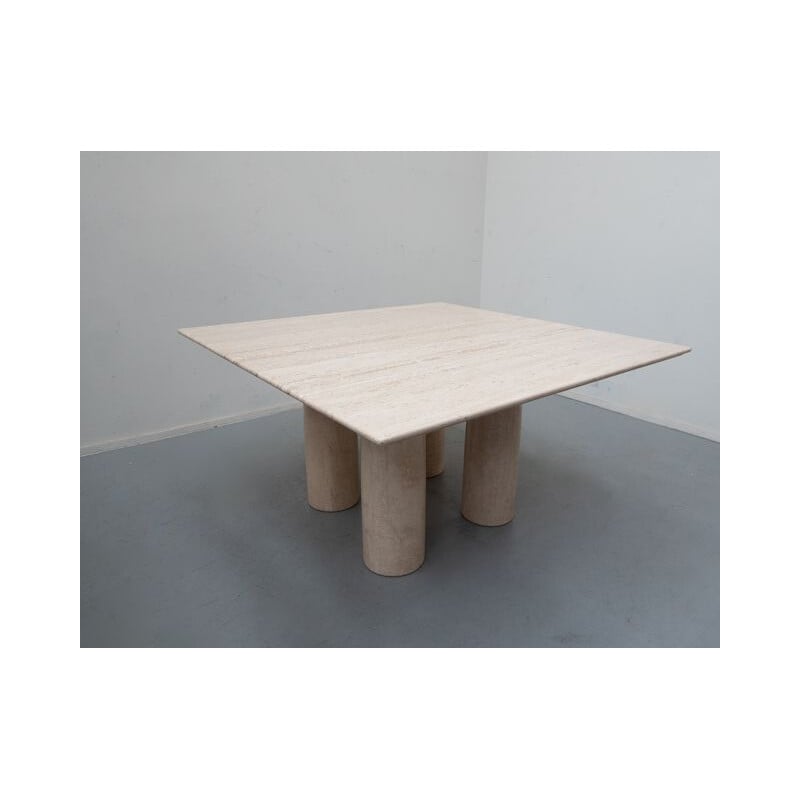 Travertin vintage dining table Il Colonnato by Mario Bellini for Cassina, 1970s