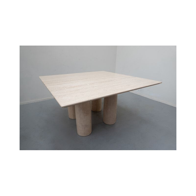 Travertin vintage dining table Il Colonnato by Mario Bellini for Cassina, 1970s