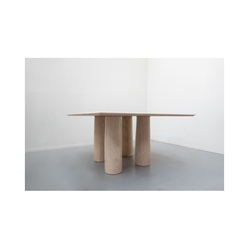 Il Colonnato vintage tafel in travertijn van Mario Bellini voor Cassina, 1970