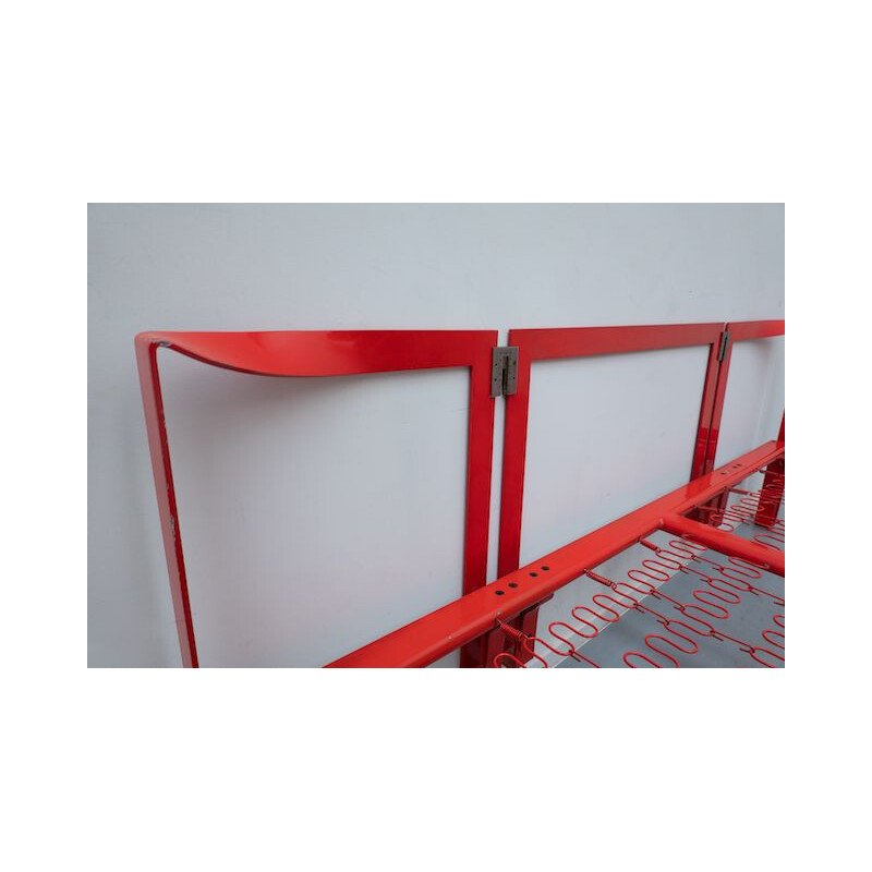 Vintage Vanessa bed in red metal by Tobia Scarpa for Gavina, Italy 1950s