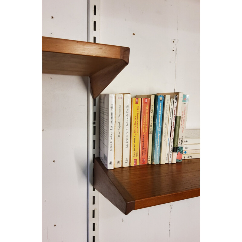 Vintage modular wall shelf by Kai Kristiansen for Fm Møbler, 1960