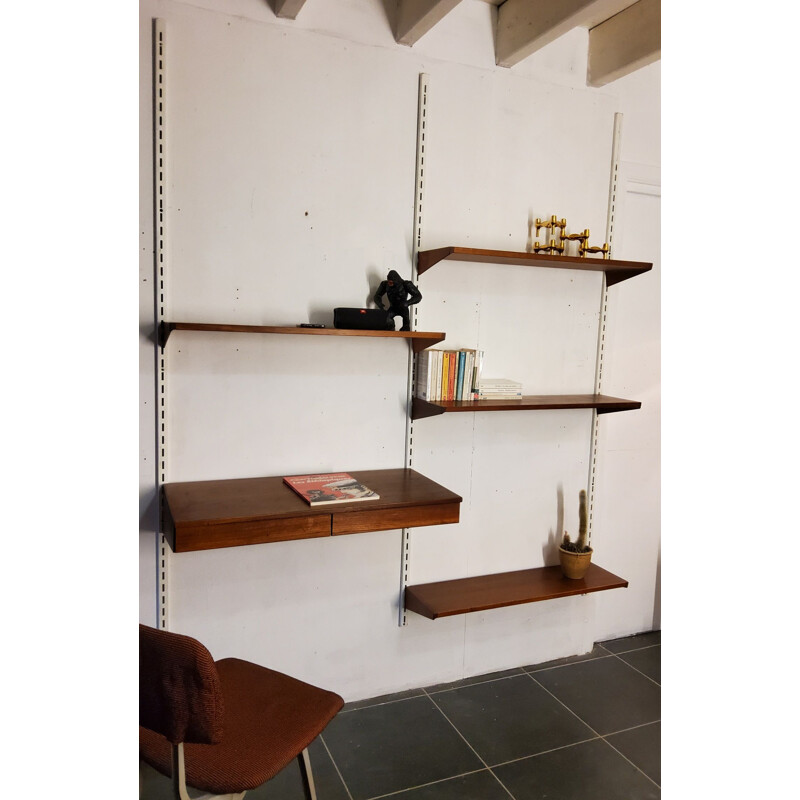 Vintage modular wall shelf by Kai Kristiansen for Fm Møbler, 1960