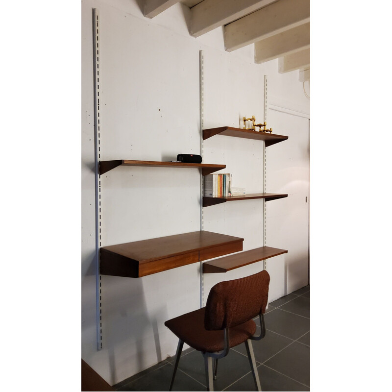 Vintage modular wall shelf by Kai Kristiansen for Fm Møbler, 1960