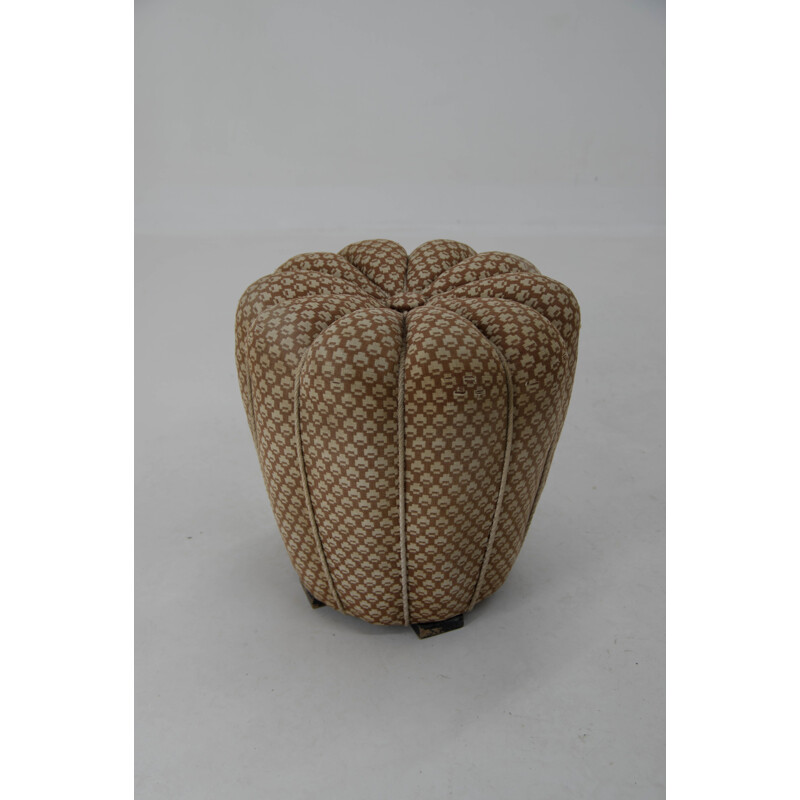 Art Deco vintage pouf by Jindrich Halabala for Up Zavody, Czechoslovakia 1930s