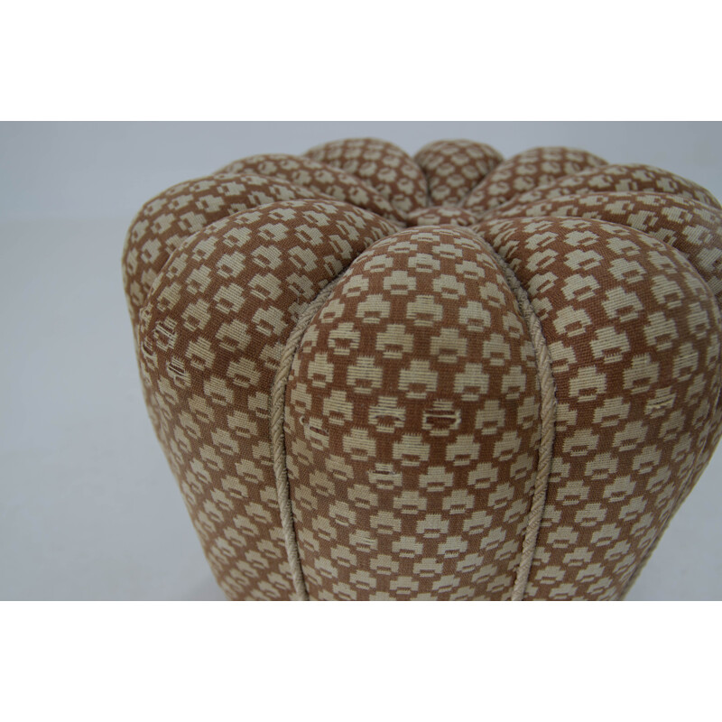 Art Deco vintage pouf by Jindrich Halabala for Up Zavody, Czechoslovakia 1930s