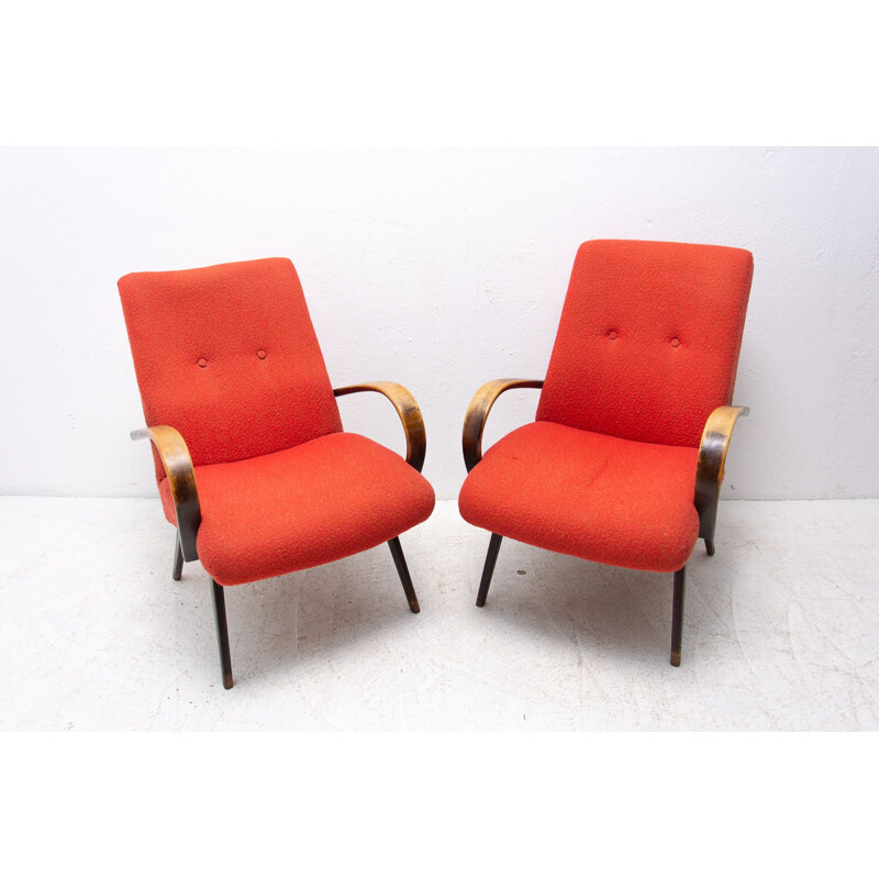 Pair of mid century bentwood armchairs by Jaroslav Šmídek, Czechoslovakia 1960s