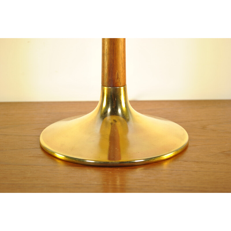 Vintage Danish lamp model 4109 in teak and brass by Holm Sorensen, 1960