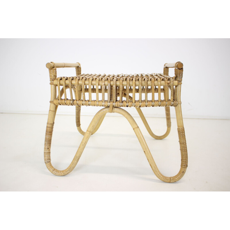 Mid-century rattan footrest, 1960s