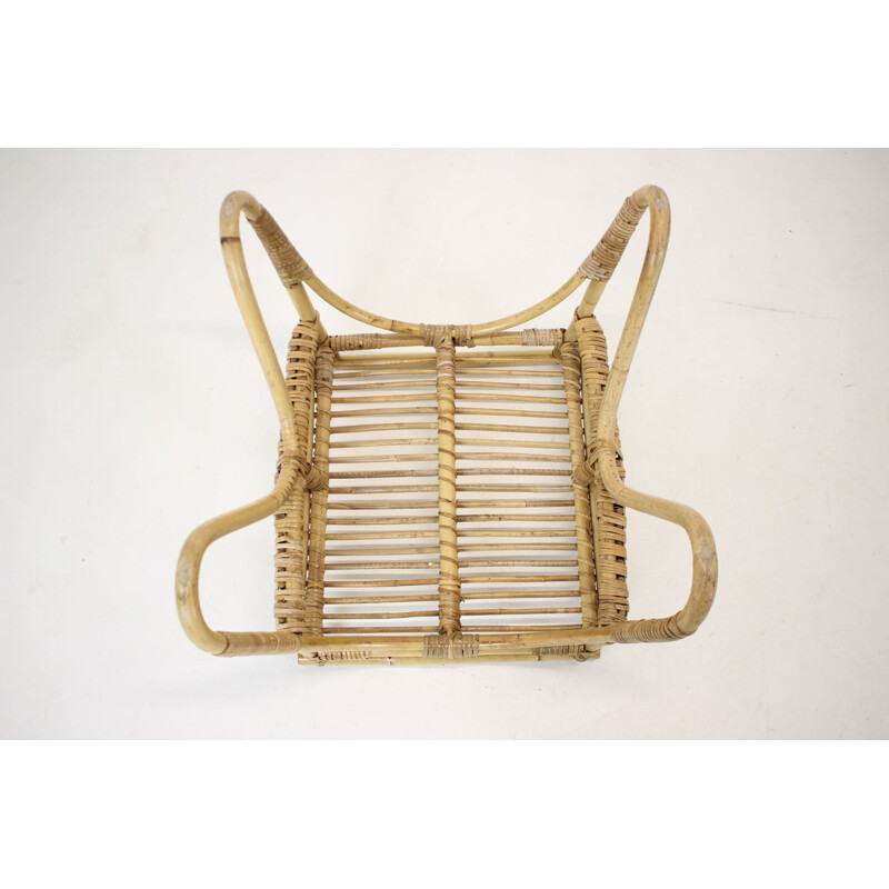 Mid-century rattan footrest, 1960s