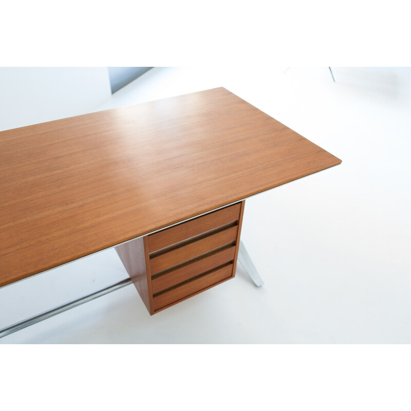 Italian mid-century teak desk, Alberto ROSSELLI - 1958