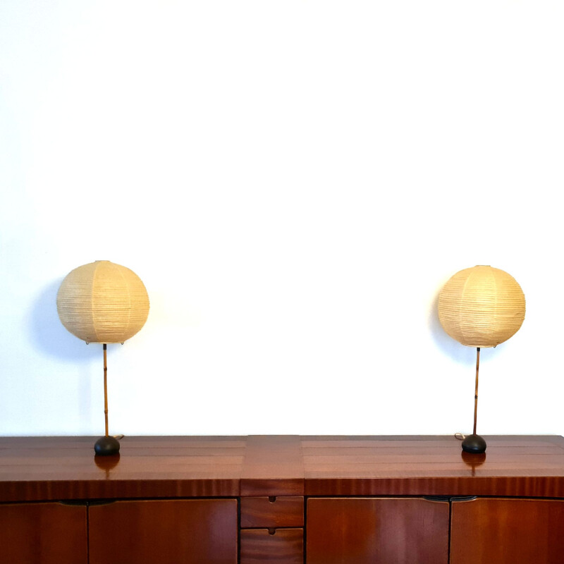 Pair of vintage Akari table lamps by Isamu Noguchi, Japan 1950s