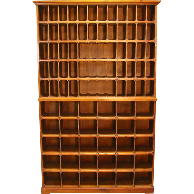 Vintage stained pine hotel cabinet, Netherlands 1950