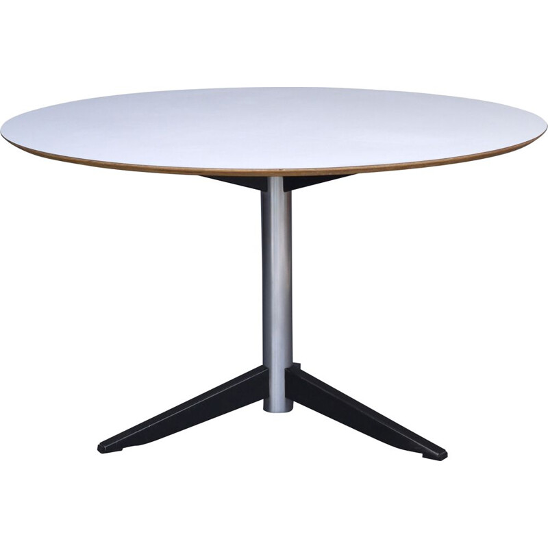 Vintage white formica and steel table by Martin Visser for 't Spectrum, Netherlands 1970