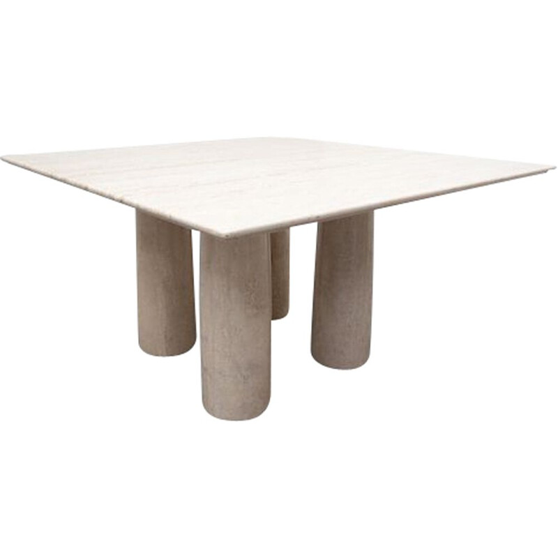 Travertin vintage dining table Il Colonnato by Mario Bellini for Cassina, 1970s