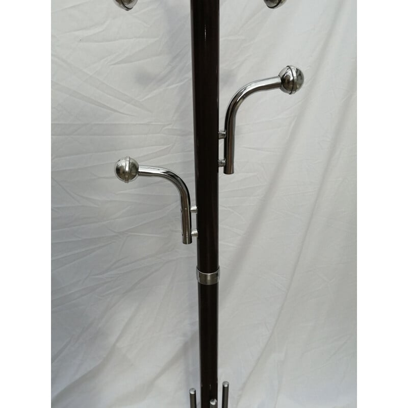 Brown chrome and marble parrot coat rack, 1960