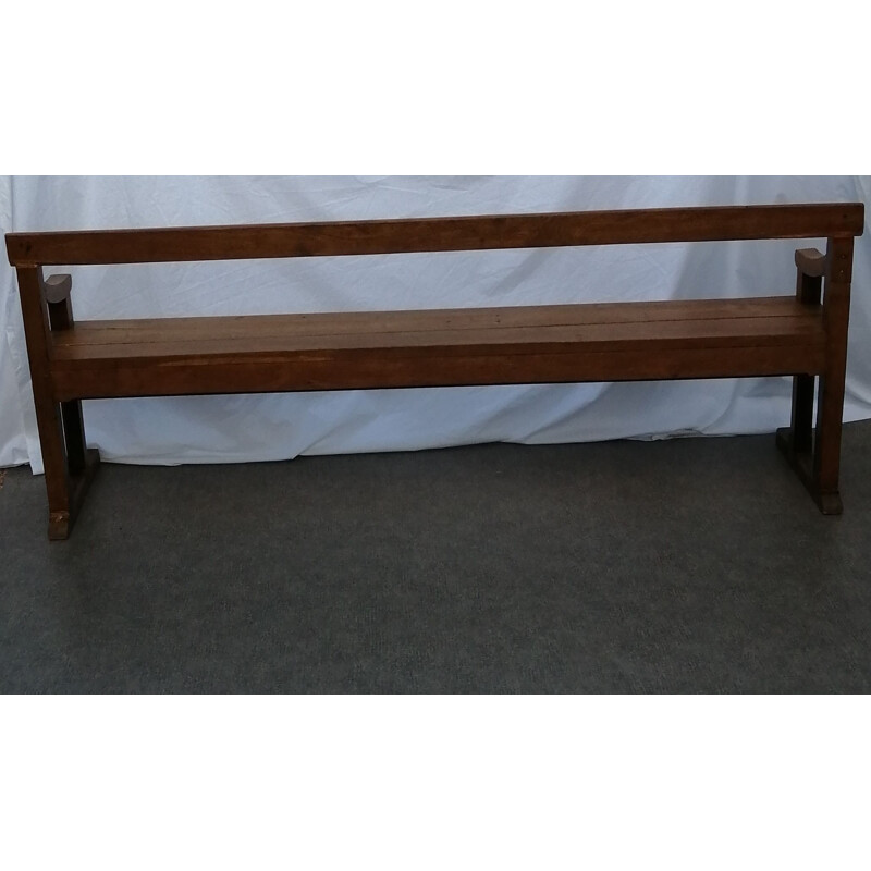 Vintage oakwood priory bench, 1850