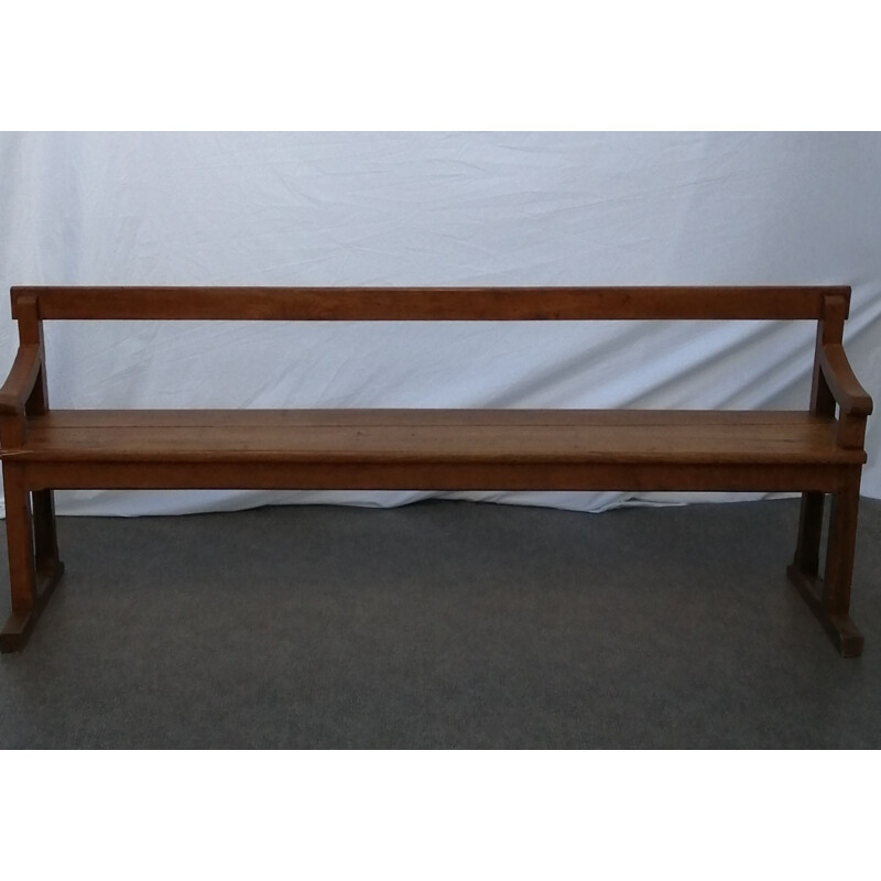 Vintage oakwood priory bench, 1850