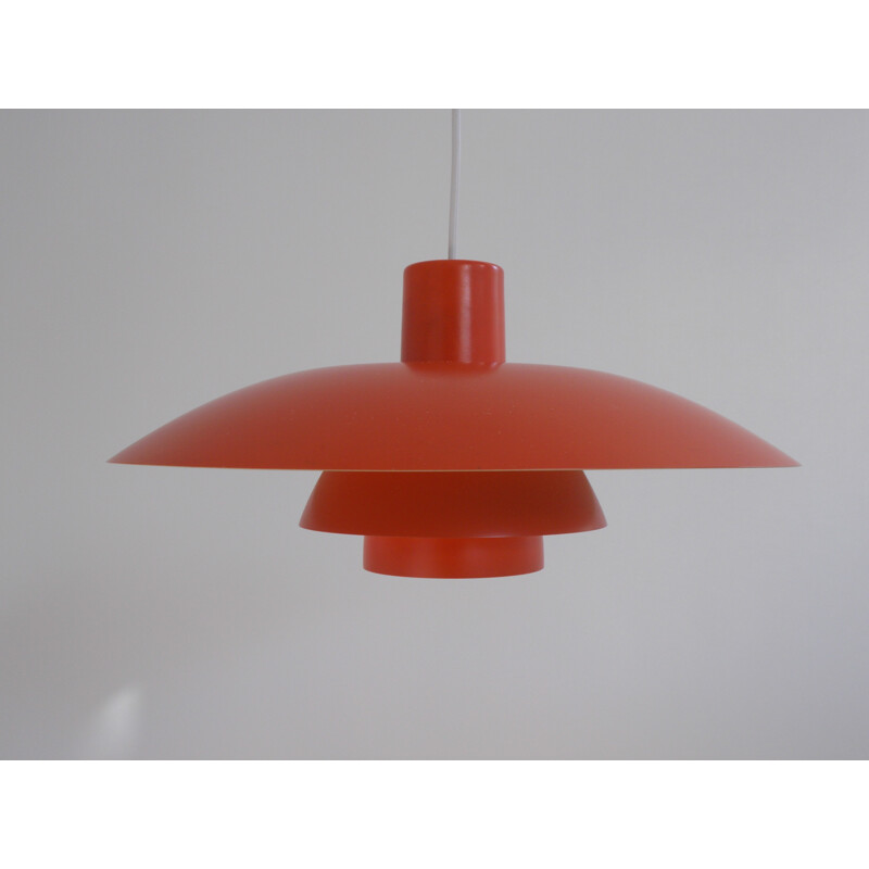 Suspension "PH 3/4" Louis Poulsen en aluminium rouge - 1960