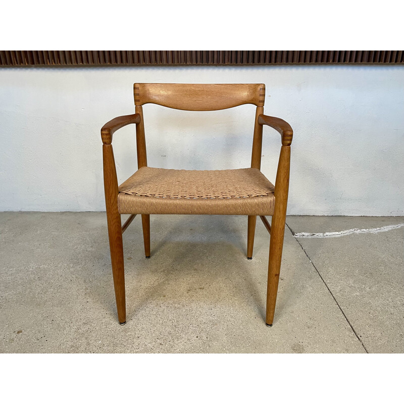 Vintage-Sessel aus Eiche und Papierkordel von Henry W. Klein für Bramin, Dänemark 1960