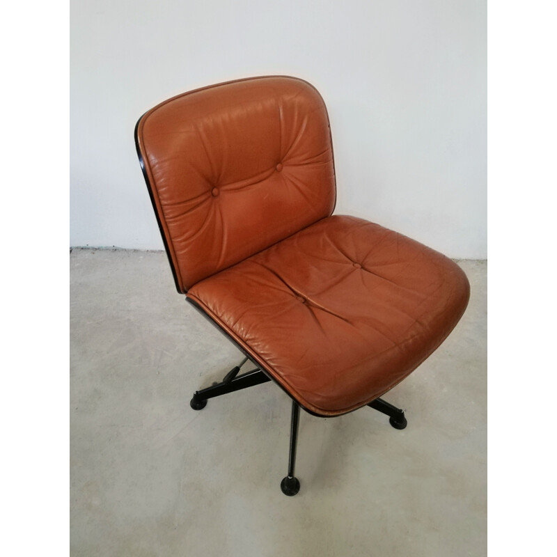 Sillón de cuero vintage de Ico Parisi para Mim