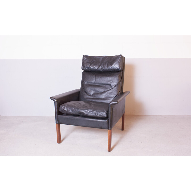 "500H" lounge armchair in leather, Hans OLSEN - 1963 