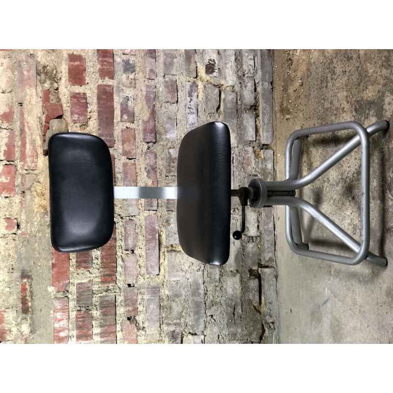 Vintage architect's chair in metal and imitation, 1960