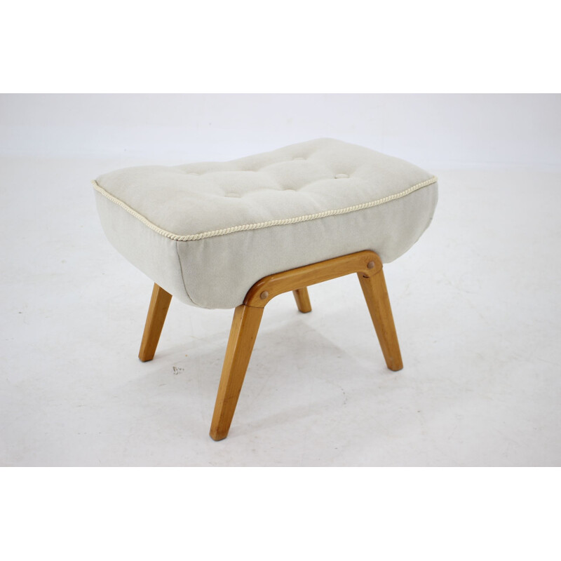 Vintage white footrest, Czechoslovakia 1960s