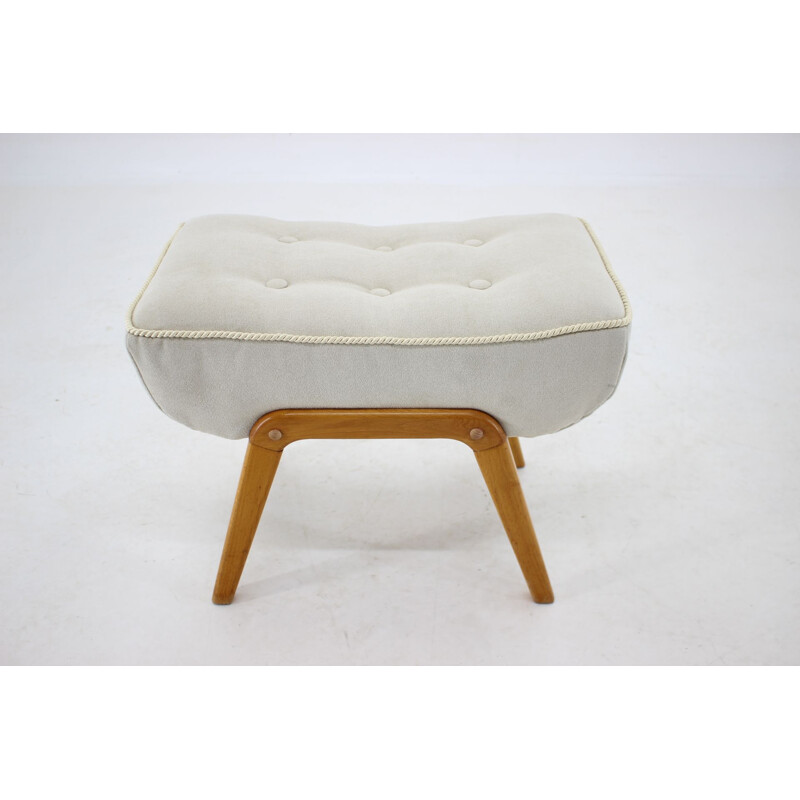 Vintage white footrest, Czechoslovakia 1960s