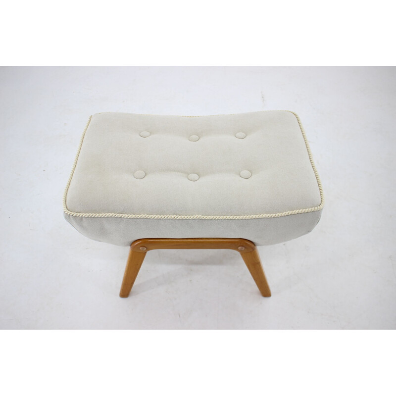 Vintage white footrest, Czechoslovakia 1960s