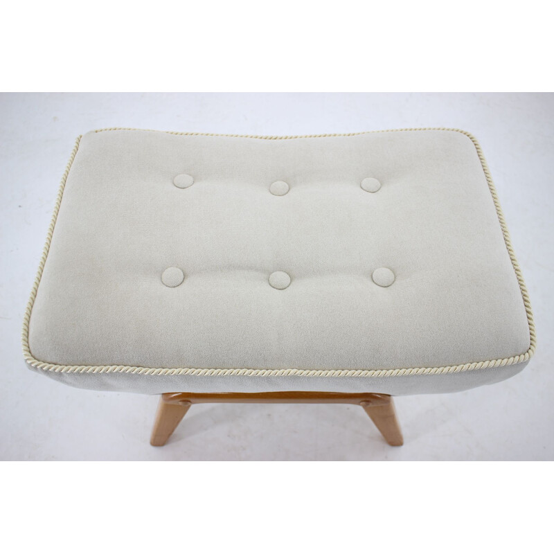 Vintage white footrest, Czechoslovakia 1960s