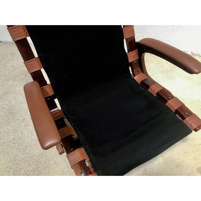 Scandinavische vintage lederen fauteuil van Elsa