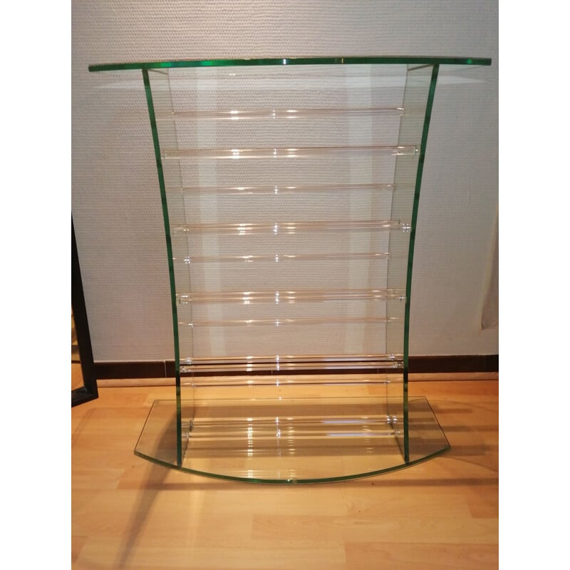 Vintage console all in tempered glass, 2000