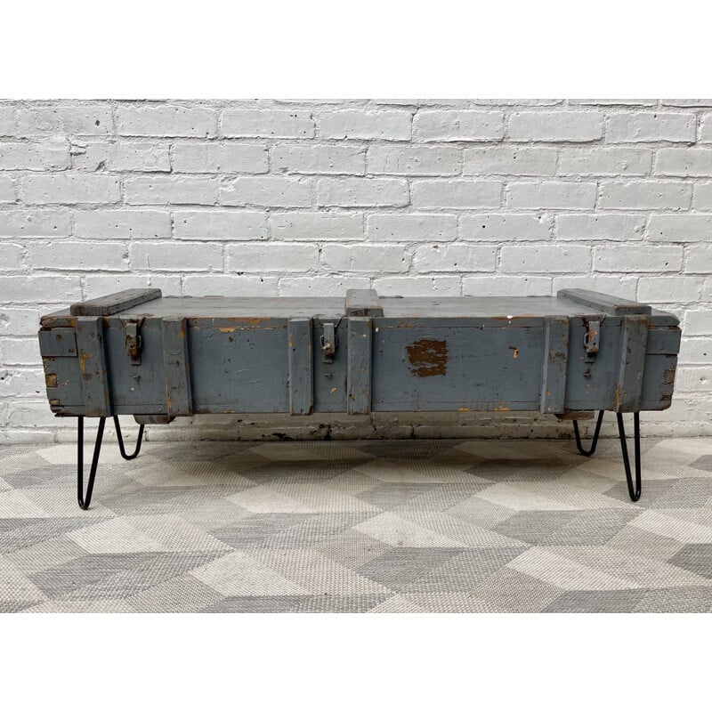 Vintage wooden military storage chest, 1945