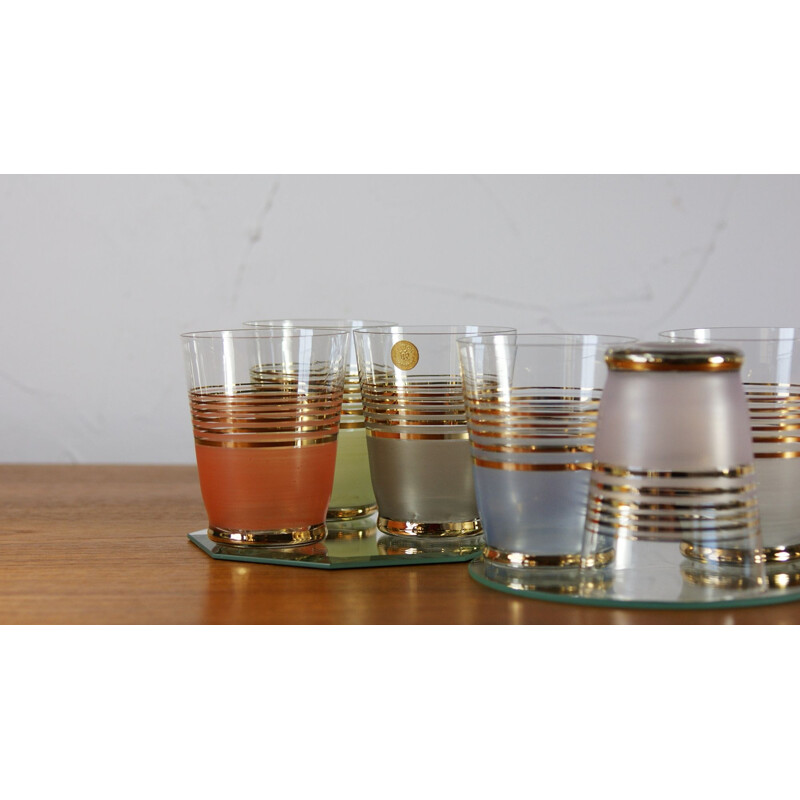 Set of 6 vintage glasses, 1950s