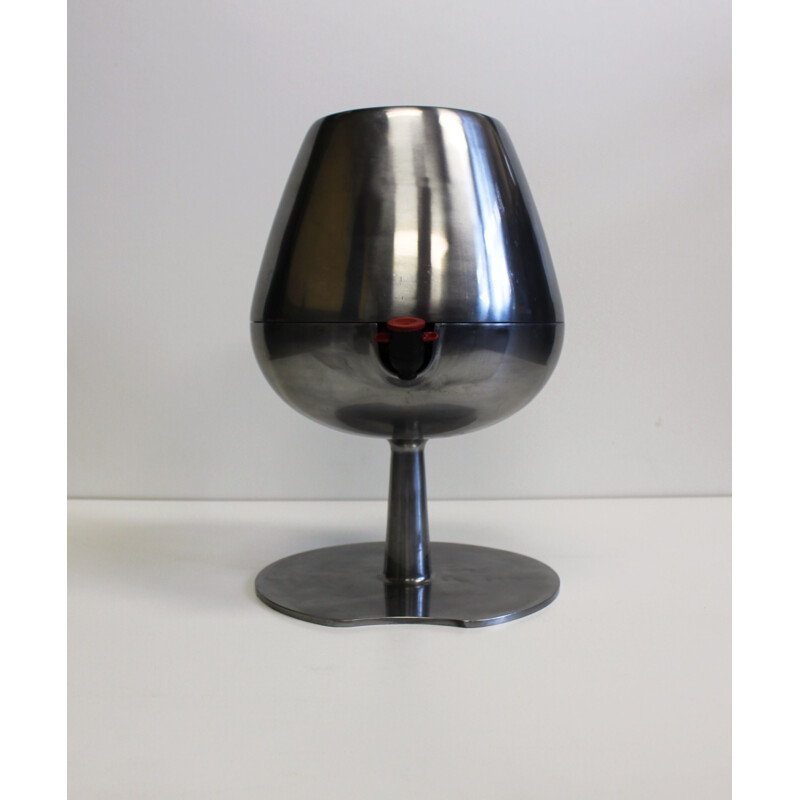 Vintage wine fountain in polished steel