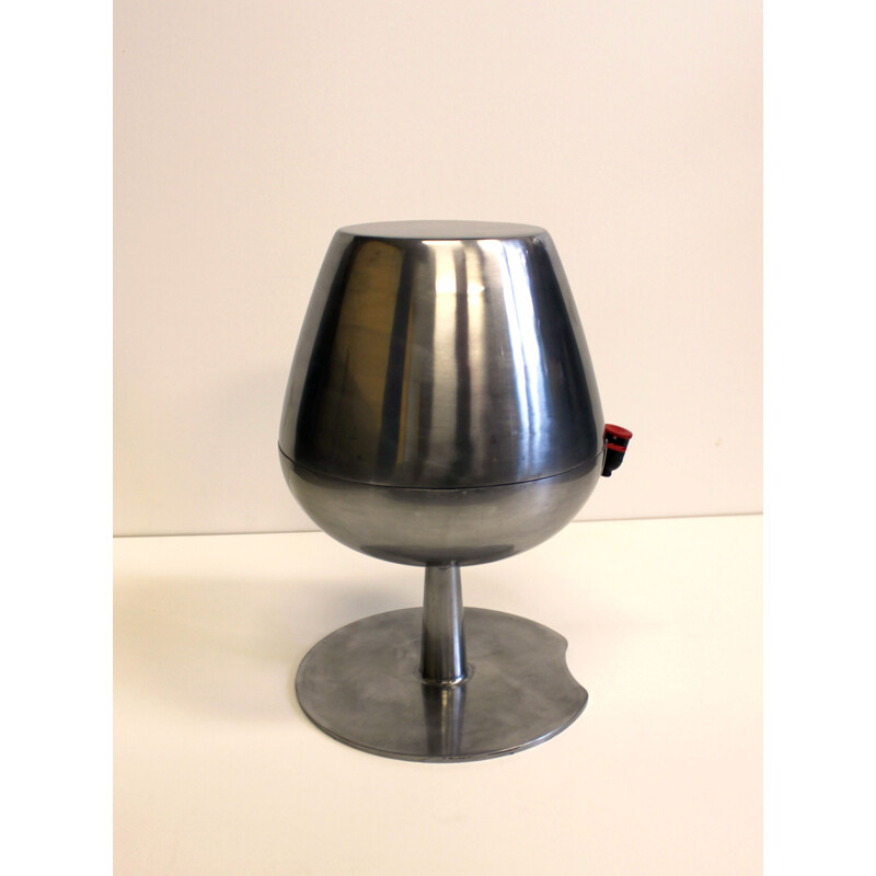 Vintage wine fountain in polished steel